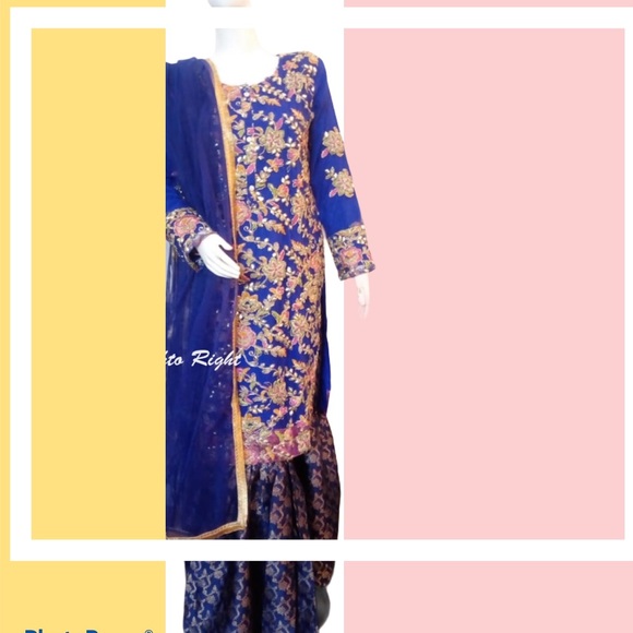 Pakistani Dress Gharara Kameez Suit Eid Dress Wedding Party - Picture 1 of 5
